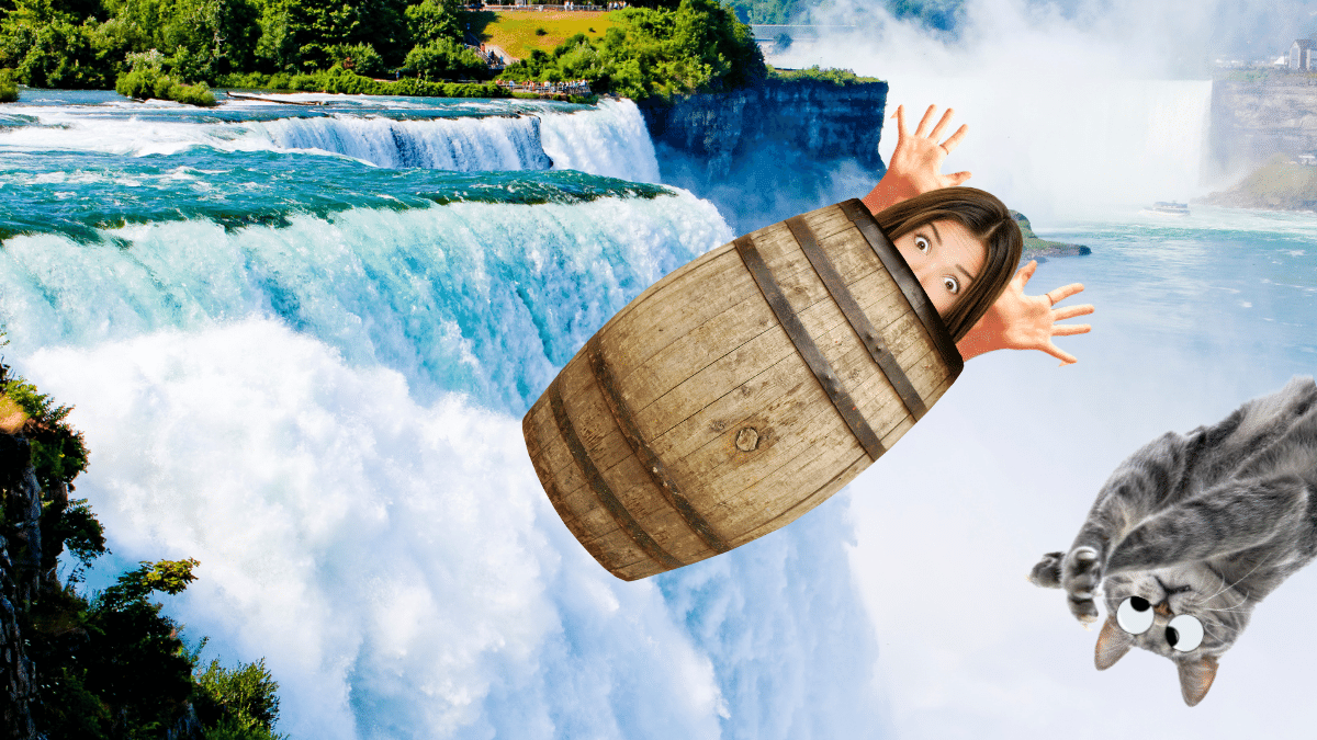 Who was the first person to go over Niagara Falls in a barrel?